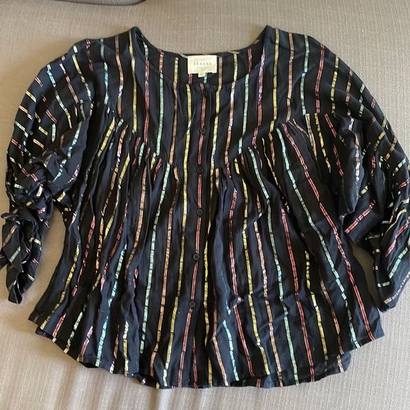 Sézane - cotton voile metallic stripe blouse - Fr 36 - Picture 2 of 5